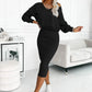 🔥Effortless Elegance💃Women's 2-Piece Set - Sleeveless Dress & Loose V-Neck Pullover