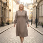 Women’s Elegant Solid Color Long Sleeve Dress